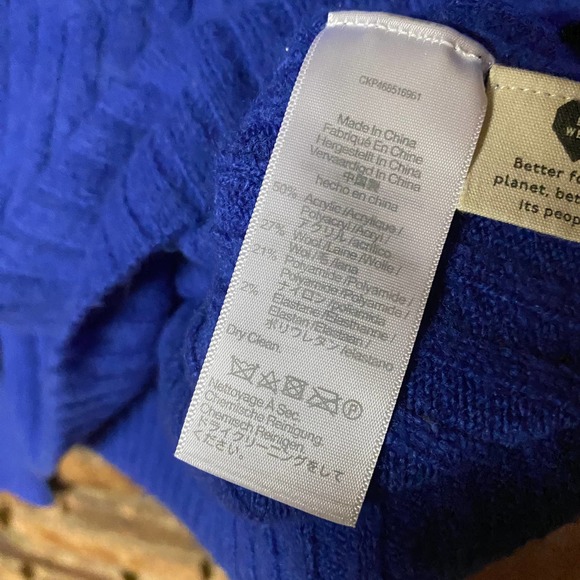 Madewell Voyage Blue Readfield Pullover Crop Sweater Women's Size Medium - Picture 5 of 6